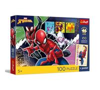 Trefl - La araña heroica - 100 Piezas - Rompecabezas de Colores con los Personajes del Cuento, Encaja Las Piezas, póster Exclusivo Incluido, diversión para niños a Partir de 5 años