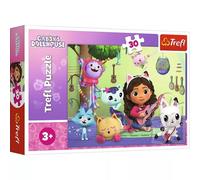 Trefl - Gabby's Dollhouse, Gabi Y Su Adorable Casa - Puzzle 30 Piezas - Puzzles de Colores con Personajes de Cuentos de Hadas, Creativo, Gatos, Música, Diversión para Niños a Partir de 3 Años