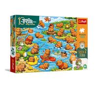 Trefl - La Familia Treflik, Busca y Encuentra - Capibaras - 100 Piezas - Coloridos Rompecabezas de Buscar y Encontrar, Entretenimiento Creativo, diversión para niños a Partir de 5 años