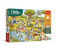 Trefl - La Familia Treflik, Busca y Encuentra - El Mundo de Las Vacas - 100 Piezas - Coloridos Rompecabezas de Buscar y Encontrar, Entretenimiento Creativo, diversión para niños a Partir de 5 años