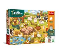 Trefl - La Familia Treflik, Busca y Encuentra - El Pueblo - 100 Piezas - Coloridos Rompecabezas de Buscar y Encontrar, Entretenimiento Creativo, diversión para niños a Partir de 5 años
