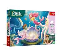 Trefl - La Familia Treflik, Inspirada en la fantasía - En la Tierra de Las Sirenas - 100 Piezas - Rompecabezas Coloridos llenos de Magia, diversión para niños a Partir de 5 años