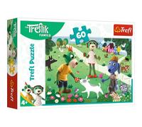 Trefl - La Familia Treflik, Un día Alegre para los Trefliks - Puzzle 60 Elementos - Puzzles de Colores con los Personajes de Cuentos de la Familia Treflik, Diversión para niños a Partir de 4 años