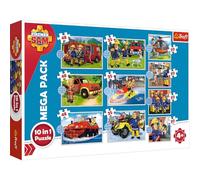 Trefl- Lernen Sie Die Ekipe Der Feuerwehrmann Sam Strażak Puzzle, Multicolor, 10 w 1 (90382)