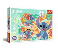 Trefl - Lilo & Stitch, Día de alegría de Lilo & Stitch - Puzle 24 Maxi - 24 Piezas Grandes, Puzle de Colores con los Personajes de la Serie Infantil, Juego para niños a Partir de 3 años