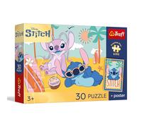 Trefl - Lilo y Stitch, Stitch Smile - Rompecabezas de 30 piezas - Rompecabezas de héroes de cuento de hadas, póster único, entretenimiento creativo, para niños a partir de 3 años