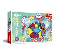 Trefl, Lilo & Stitch de Vacaciones 30 Piezas-Puzle de Colores con los Personajes de la Serie Infantil, Entretenimiento Creativo, Juego para niños a Partir de 3 años, Multicolor (18305)