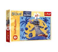 Trefl Lilo, día con Stitch 60 Piezas-Colorido Puzzle con los Personajes de la película, Entretenimiento Creativo, diversión para niños a Partir de 4 años, Multicolor (17407)
