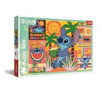 Trefl - Lilo & Stitch, Vacaciones con Stitch - Puzle de 500 Piezas - Rompecabezas DIY con un Personaje del Cuento de Disney,Diversión, Puzle Clásico para Adultos y Niños A Partir De 10 Años