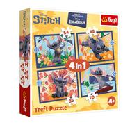 Trefl Puzzle Lilo & Stitch Vacaciones en Hawai 4 en 1, 35–70 piezas, Multicolor (34666)