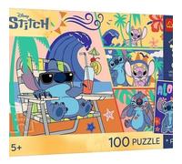 Trefl - Lilo y Stitch, días de Playa - 100 Piezas - Rompecabezas de héroes Coloridos de Cuentos de Hadas, combínalo, póster Coleccionable Incluido, Entretenimiento Creativo, diversión para niños a