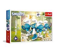 Trefl - Pitufos, Aventuras de los Pitufos - Puzzle de 30 Piezas - Puzzle Colorido con Personajes de la película, Entretenimiento Creativo, para niños a Partir de 3 años