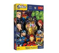 Trefl - Los Vengadores, Héroe del Día - 160 Piezas - Rompecabezas Coloridos de Héroes de Cuento de Hadas, Combínalos, Póster Único Incluido, Entretenimiento Creativo, Diversión para Niños a Partir de