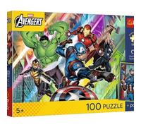 Trefl - Los Vengadores, Poder y Poder - 100 Piezas - Rompecabezas Colorido de Héroes de Cuento de Hadas, Combínalo, Póster Coleccionable Incluido, Entretenimiento Creativo, Diversión para Niños a