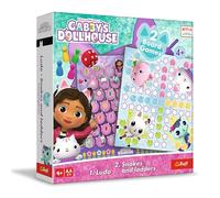 Trefl Ludo, Snakes and Ladders: Gabby's Dollhouse 2 en 1, Juego de Mesa clásico para Toda la Familia con Personajes de Gabi's Cat House, para Adultos y niños a Partir de 4 años, Multicolor (02938)
