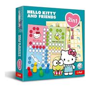 Trefl - Ludo, Snakes and Ladders: Hello Kitty - Juego 2 en 1, Juego de Mesa clásico para Toda la Familia con Personajes de Gabi's Cat House, para Adultos y niños a Partir de 4 años