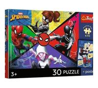 Trefl - Marvel Spiderman, Poder de araña - Rompecabezas de 30 Piezas - Rompecabezas de héroes de Cuento de Hadas, póster Coleccionable, Entretenimiento Creativo, para niños a Partir de 3 años
