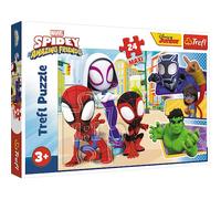 Trefl - Marvel, Spidey and His Amazing Friends, Spidey y Sus Amigos - 24 Maxi Puzzles - 24 Piezas Grandes, Coloridos Puzzles con Héroes, Creativo, Diversión para Niños a Partir de 3 Años