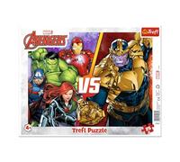 Trefl - Marvel The Avengers, los invictos Vengadores: puzle con Marco para los más pequeños, 25 Grandes, Marco y Base rígida de los protagonistas de la Serie. para niñas y niños a Partir de 4 años.