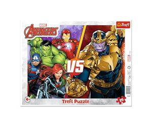 Trefl - Marvel The Avengers, el Equipo invencible de los Vengadores - Rompecabezas de Marco para niños pequeños, 25 Piezas Grandes, Marco y Almohadilla rígida, con héroes de Cuento de Hadas, para