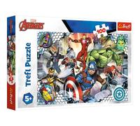 Trefl - Marvel The Avengers, Berömda Avengers - Pussel i 100 Bitar - Färgglada Pussel med Marvel-Superhjältar, Disney, Kreativ Underhållning, kul för Barn från 5 år och uppåt