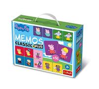 Trefl - Memos Clásico y Más, Peppa Pig- Juego De Memoria Educativo para Niños Pequeños, Encontrar Pares De Imágenes, Varias Variantes Divertidas, Peón De Madera, para Niños A Partir De 3 Años