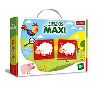 Trefl - Memos Maxi Animales en la Granja - Juego de Memoria Educativo para los más Pequeños, Encontrar Pares de Imágenes, Elementos Grandes y Cartón Grueso, para Niños a Partir de 2 años