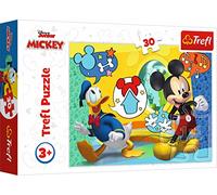 Trefl 30 Elementos-Rompecabezas Coloridos con Personajes Disney, Mickey Mouse, Entretenimiento Creativo, Diversión para niños a Partir de 3 años Puzzle, Color ratón y casa Feliz (18289)