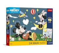 Trefl - Mickey Mouse y Amigos, Amigos del ratón - Rompecabezas 24 Maxi - 24 Piezas Grandes, póster único, Entretenimiento Creativo, para niños a Partir de 3 años