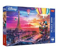 Trefl Premium Plus Quality - Puzzle Disney, Mickey y Minnie en París - 1000 piezas de rompecabezas de héroes favoritos para adultos y niños a partir de 14 años