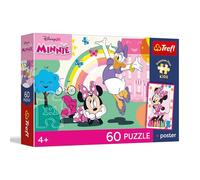 Trefl - Minnie, La Sonrisa de Minnie - 60 Piezas - Rompecabezas de Colores con Personajes de Cuentos de Hadas, póster Exclusivo, Entretenimiento Creativo, diversión para niños a Partir de 4 años