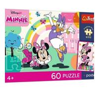 Trefl - Minnie, La Sonrisa de Minnie - 60 Piezas - Rompecabezas de Colores con Personajes de Cuentos de Hadas, póster Exclusivo, Entretenimiento Creativo, diversión para niños a Partir de 4 años
