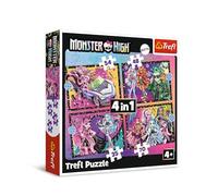 Trefl - Monster High, Un día emocionante en Monster High - Puzle 4en1, 4 Rompecabezas, de 35 a 70 Piezas - Distintos Grados de dificultad, para niños a Partir de 4 años