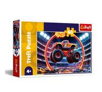 Trefl Monster Truck 60 Piezas-Puzle de Colores con vehículos, Entretenimiento Creativo, Juego para niños a Partir de 4 años, Multicolor (17404)
