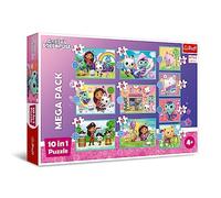 Trefl - Nel Mondo Di Gabby - Serie 10in1 Con 10 Puzzle De 12 a 48 Piezas - Protagonistas De La Fábula, Diferentes Niveles De Dificultad