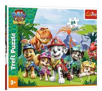 Trefl - Patrulla Canina, Amistad Prehistórica - Puzzle 24 Maxi - 24 Elementos Grandes, Ocio Creativo, Para Niños a partir de 3 años