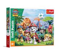Trefl - Paw Patrol, Amistad prehistórica - Rompecabezas Maxi de 24 Piezas | 24 piezas grandes, diversión creativa, para niños a partir de 3 años