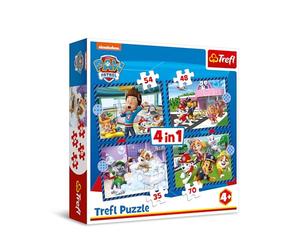 Trefl - Paw Patrol, Asuntos caninos - Puzle 4en1, 4 Rompecabezas, de 35 a 70 Piezas - Distintos Grados de dificultad, para niños a Partir de 4 años