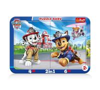Trefl - Paw Patrol - Cachorros - Rompecabezas 2 en 1 con Marco para bebés para niños a Partir de 2 años