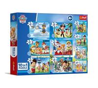 Trefl - Paw Patrol: El Valiente Equipo Paw Patrol - 10 en 1, 10 Rompecabezas, de 20 a 48 Piezas - Varios Niveles de dificultad, para niños a Partir de 4 años