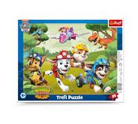 Trefl - Paw Patrol, Los Trucos de los Perritos aventureros - Puzle con Marco para los niños más pequeños, 25 Piezas Grandes, Marco y Base rígida, para niños a Partir de 4 años