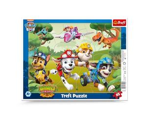 Trefl - Paw Patrol, Los Trucos de los Perritos aventureros - Puzle con Marco para los niños más pequeños, 25 Piezas Grandes, Marco y Base rígida, para niños a Partir de 4 años