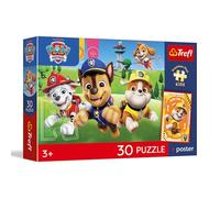 Trefl - Paw Patrol, On The Road - 30 Piezas - Rompecabezas con los Personajes de la Serie de Dibujos Animados, póster Exclusivo, Entretenimiento Creativo, para niños a Partir de 3 años