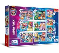 Trefl - Paw Patrol: The Mighty Movie, Día de Alegría con los Perritos - Puzle 10en1, 10 Rompecabezas, de 12 a 48 Piezas - Puzle de Colores con los Personajes de la Serie Infantil