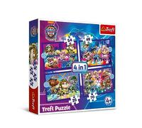 Trefl - Paw Patrol: The Mighty Movie, Héroes al Rescate - Puzle 4en1, 4 Rompecabezas, de 35 a 70 Piezas - Distintos Grados de dificultad, Puzle de Colores con los Personajes de la Serie Infantil