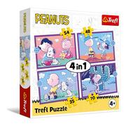 Trefl - Peanuts, Es Divertido con Snoopy - Puzzle 4 en 1, 4 Rompecabezas, de 35 a 70 Piezas - Coloridos Rompecabezas con Personajes de Dibujos Animados, diversión para niños a Partir de 4 años