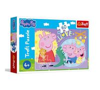Trefl - Peppa Pig, Happy Pig - Puzzle de 60 Piezas - Puzzle Colorido con Personajes de Cuentos de Hadas, Entretenimiento Creativo, Divertido para niños a Partir de 4 años