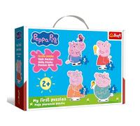 Trefl - Peppa Pig, Pequeña cerdita Entre Amigos - 4 Rompecabezas Grandes con Formas para niños pequeños, de 2 a 5 Piezas, para niños a Partir de 2 años