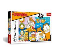 Trefl, Perezoso Garfield-Puzle de 100 Piezas-Rompecabezas con los Personajes de la Serie de Dibujos Animados, Entretenimiento Creativo, diversión niños a Partir de 5 años, Multicolor (16521)