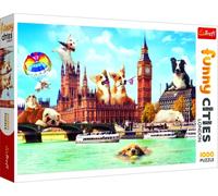 Trefl- Perros en Londres 1000 Piezas, Ciudad Graciosa, Adultos y niños a Partir de 12 años Puzzle, Color